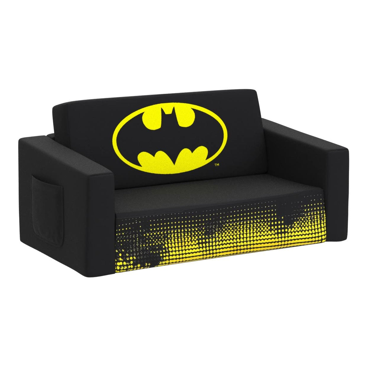 Delta Children Batman Cozee Flip-Out Sofa - 2-in-1 Convertible Sofa to Lounger for Kids