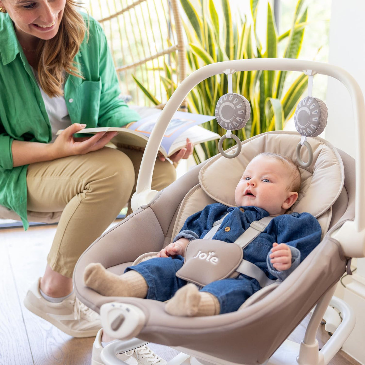 Joie Cinnamon 2-in-1 Glider & Rocker, Multi-Motion Baby Swing