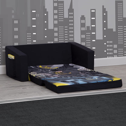 Delta Children Batman Cozee Flip-Out Sofa - 2-in-1 Convertible Sofa to Lounger for Kids